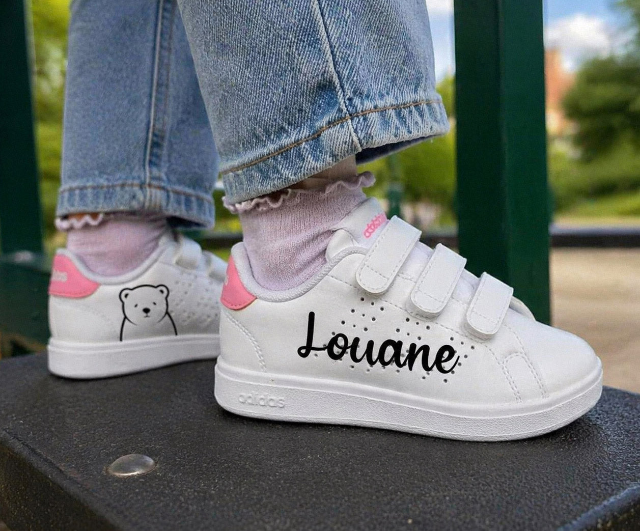 baskets adidas custom pour enfant chaussures personnalisées fait main baskets sur mesure fille