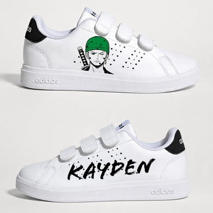 Baskets Custom Enfant Adidas "Roronoa Zoro / One Piece" & Prénom